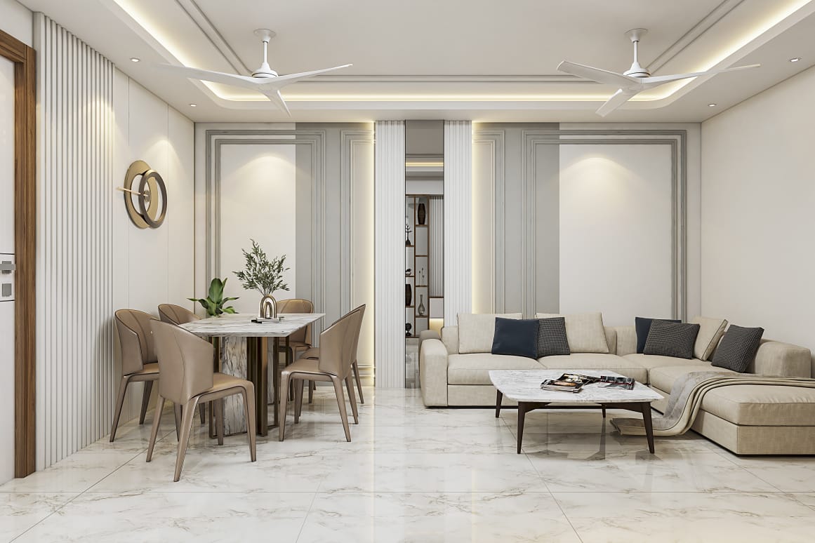 Elegant living room designed by Admirable Developer – best interior solutions in Kolkata for residential spaces